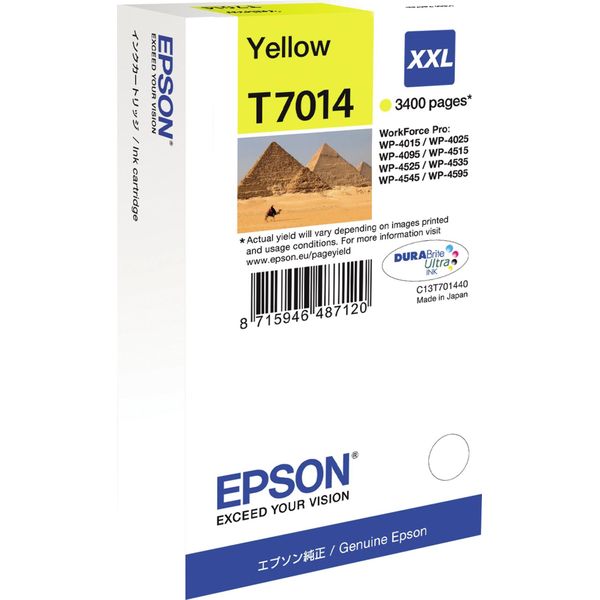 Epson - Cartuccia Per Stampante - Formato Xxl - 1 X Giallo - 3400 Pagine - Confezione In Blister - Per Workforce Pro WP-4015 Dn, WP-4095-image