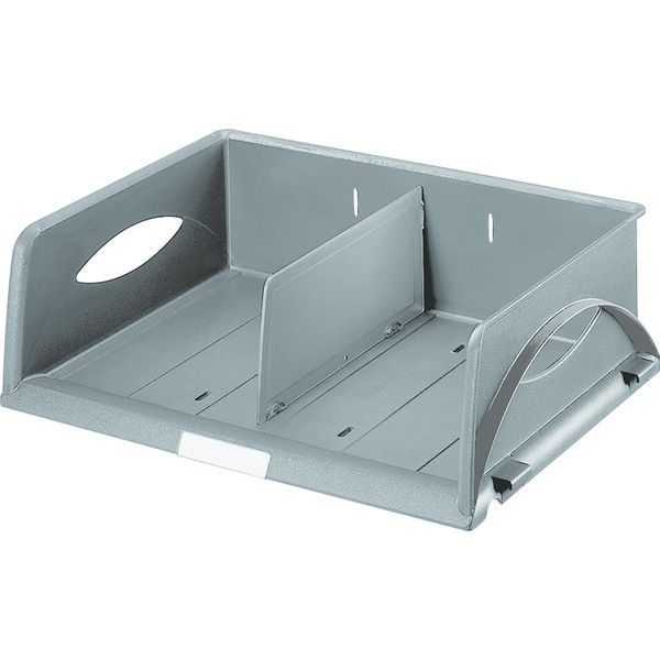 Esselte-Leitz Leitz Cestino Per Archiviazione Ordinata, Din A4/C4 Orizzontale, Plastica Grigia, Per Larghezze Extra Fino A 370 X 272 Mm, Fondo - 1 Pezzo (5230-00-85)-image
