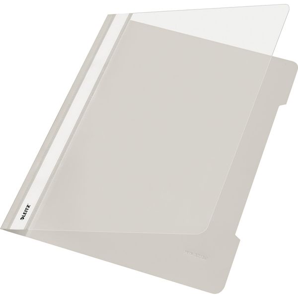 Leitz 4191-00-85 4191 Raccoglitore A Fogli Mobili - A4, Campo Di Etichettatura Lungo, Pellicola Pp, Grigio-image