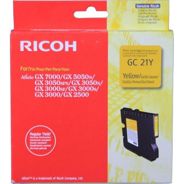 Ricoh Regular Yield Gel Cartridge Yellow 1K Cartuccia D'inchiostro 1 Pz Originale Giallo-image