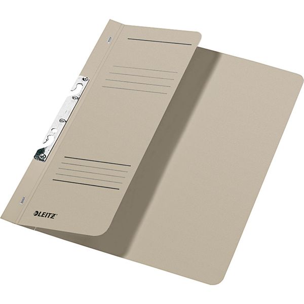Leitz 3744-00-85 3744 Raccoglitore A Fessura, 1/2 Copertina Anteriore, A4, Pinzatura, Cartoncino Manila 250 G/M², Grigio-image