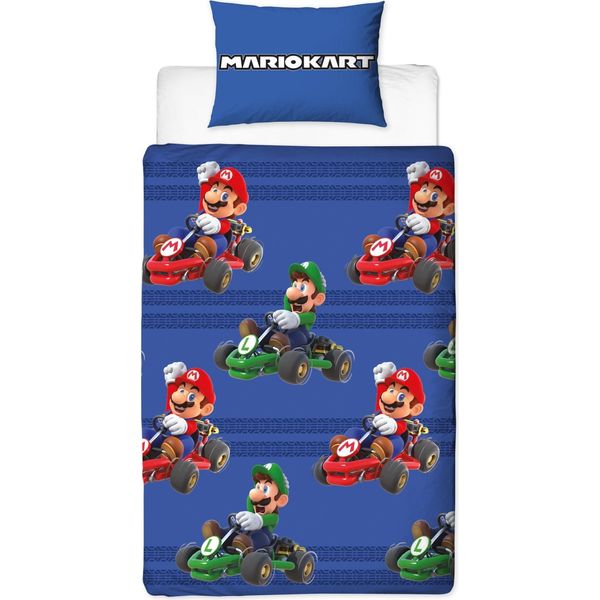 Set Di Biancheria Da Letto In Microfibra Per Bambini Super Mario - Copripiumino 140X200 Cm E Federa 70X70 Cm-image