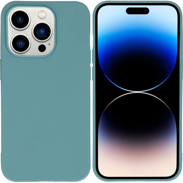 Custodia Iphone 14 Pro Custodia Iphone 14 Pro Cover Protettiva Posteriore In Silicone Verde Scuro Imoshion-image