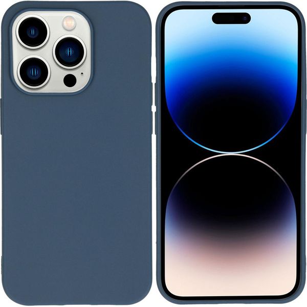 Custodia Iphone 14 Pro Custodia Iphone 14 Pro Cover Protettiva Posteriore In Silicone Colore Blu Scuro Imoshion-image