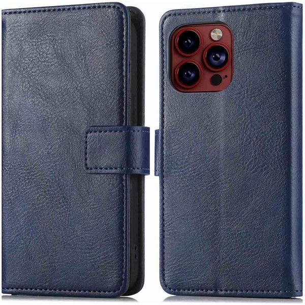 Custodia Imoshion Per Apple Iphone 15 Pro - Cover Flip A Libro - Blu Scuro-image