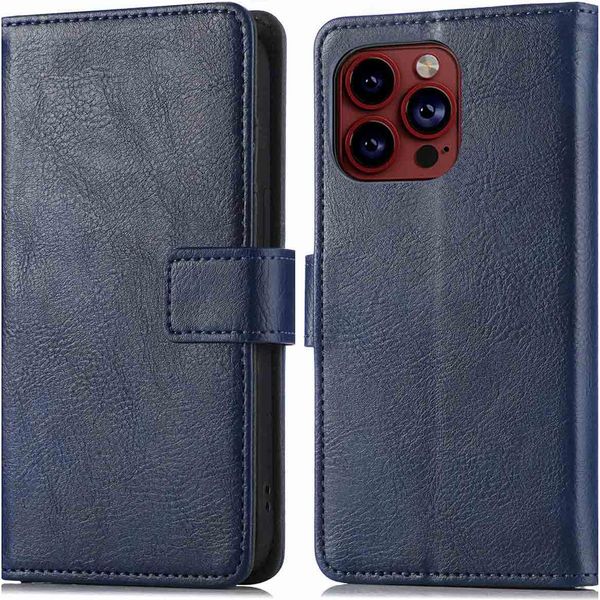 Custodia Per Cellulare Imoshion Per Apple Iphone 15 Pro Max - Cover Flip A Libro - Blu Scuro-image