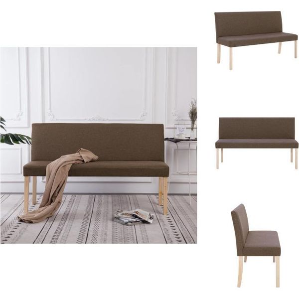 Vidaxl Panca 139,5 Cm In Poliestere Marrone - Panche Per Sala E Cassapanca-image