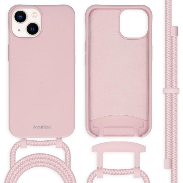 Custodia Iphone 14 Cover Protettiva Colore Con Cinturino Staccabile In Silicone Rosa Imoshion-image