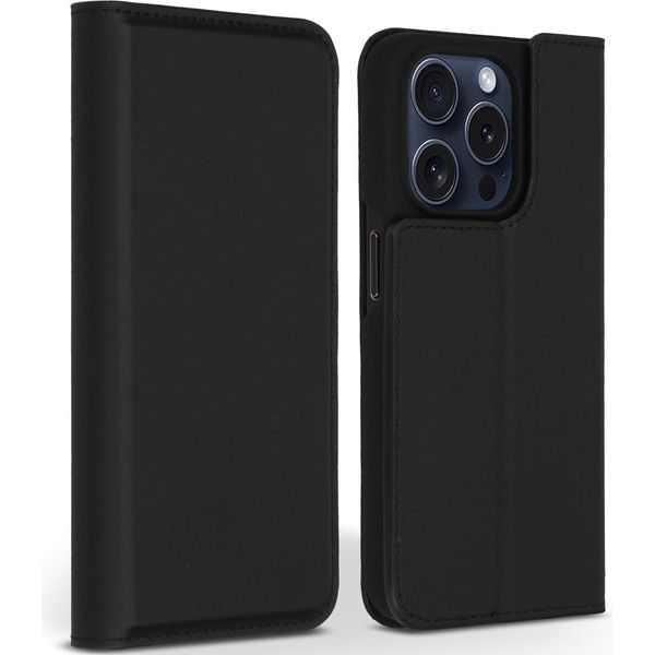 Custodia Per Iphone 15 Pro - Vera Pelle - Accezz Flip Cover - Nero-image