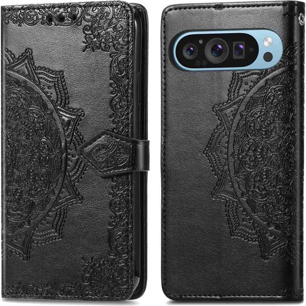 Google Pixel 9 Pro/Google Pixel 9 Cover - Similcuoio - Flip Cover Imoshion - Nero-image
