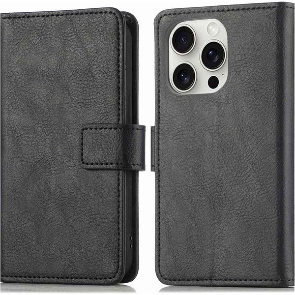 Imoshion Custodia Per Telefono Cellulare Per Apple Iphone 16 Pro Max - Custodia A Libro Flip - Nero-image