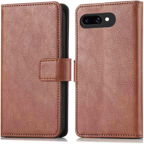 Custodia Per Cellulare Imoshion Per Google Pixel 9A - Cover Flip A Libro - Marrone-image