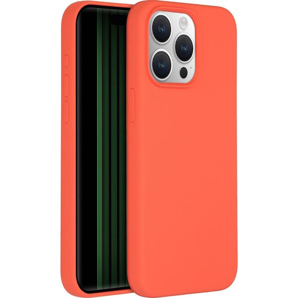 Custodia Per Iphone 15 Pro Max - Silicone - Accezz Soft Case/Backcover - Arancione-image