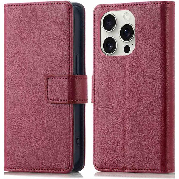 Imoshion Custodia Per Telefono Cellulare Per Apple Iphone 16 Pro Max - Custodia A Libro Flip - Rosso-image
