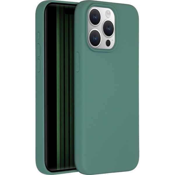 Custodia Per Iphone 15 Pro Max - Silicone - Accezz Soft Case/Backcover - Verde Scuro-image