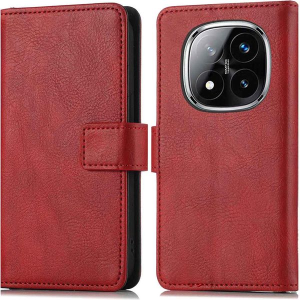 Imoshion Cover Per Telefoni Cellulari Per Xiaomi Redmi Note 14 Pro 5G - Flip Flap Cover Bookcase Flip - Rosso Rosso-image
