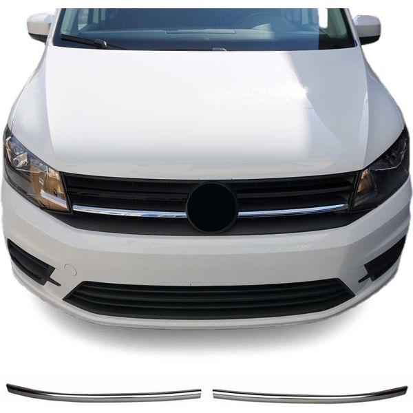 Modanature Griglia Radiatore Modanature Griglia Per Vw Caddy 2015-2020 In Acciaio Inox Argento 2Pcs-image