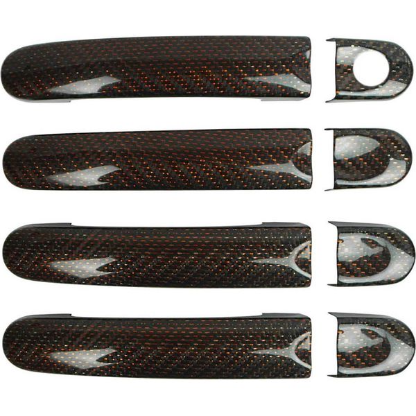 Coprimaniglia Per Vw Touran 2003-2015 Fibra Di Carbonio Rosso Nero 6X-image