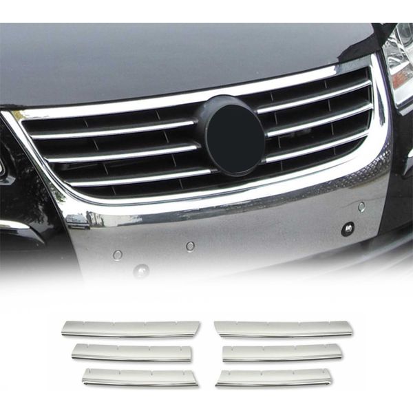 Modanature Griglia Radiatore Modanature Griglia Per Vw Touran 2003-2006 Acciaio Inox Argento 6 Pezzi-image