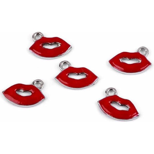 Ciondolo In Metallo A Forma Di Bocca - 5 Pz-image