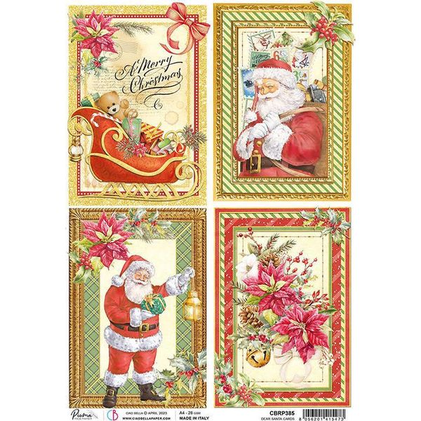 Carta Di Riso Per Decoupage A4 - Ciao Bella - Caro Babbo Natale-image