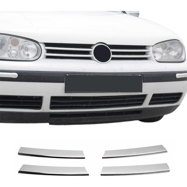 Modanature Griglia Radiatore Modanature Griglia Per Vw Golf 1997-2003 Acciaio Inox Argento 4 Pezzi-image