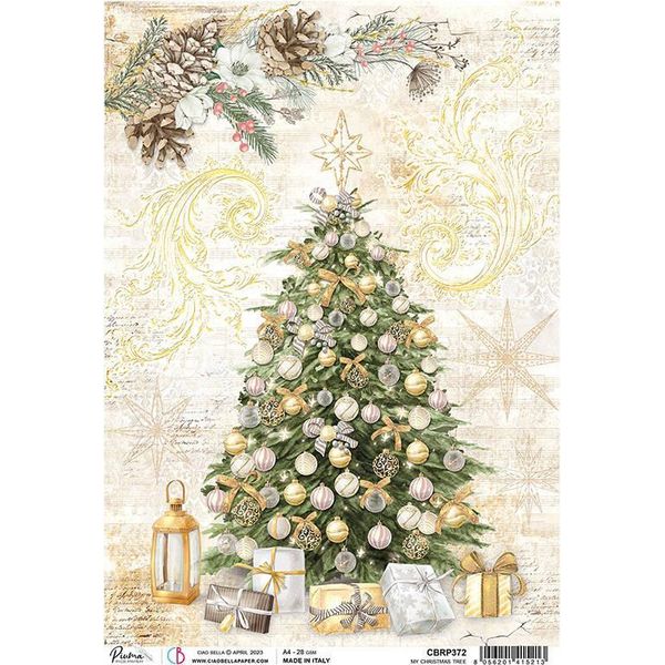 Papier RyżOwy Do Decoupage A4 - Ciao Bella - Il Mio Albero Di Natale-image