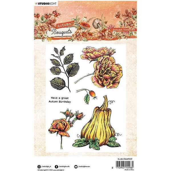Timbro Trasparente - Studiolight - Fiori D'autunno Rosa Zucca-image