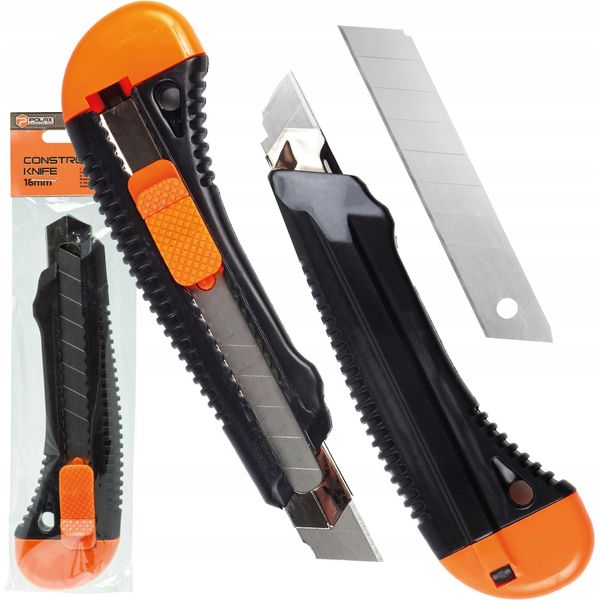 Coltello Per Carta Da Parati In Plastica, Rinforzato, 18 Mm, Lama A Scatto, Polax-image