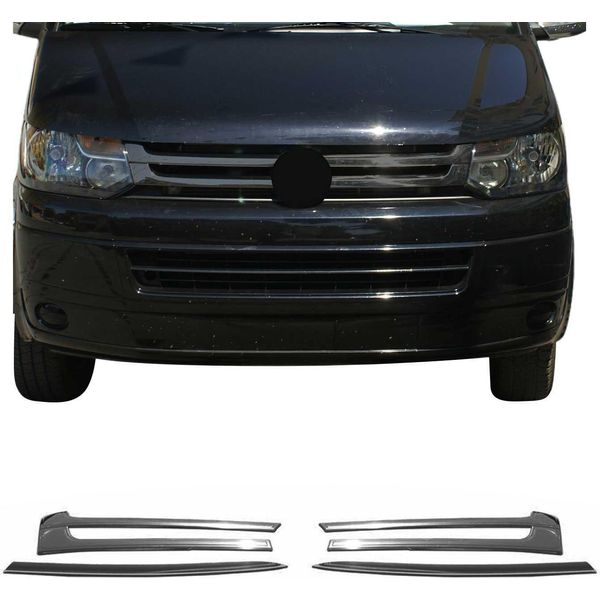 Modanature Griglia Radiatore Modanature Griglia Per Vw T5 2009-2015 Acciaio Inox Scuro 4Pcs-image