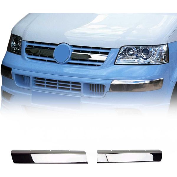 Modanature Griglia Radiatore Modanature Griglia Per Vw T5 2003-2010 In Acciaio Inox Argento 2Pcs-image