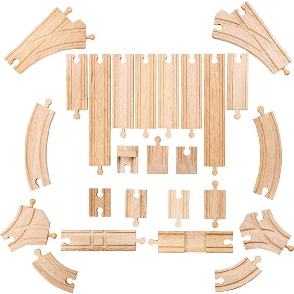 Bigjigs Rail Set Di Binari In Legno 25 Pezzi-image