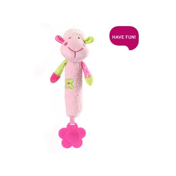 Babyono Giocattolo Di Peluche Con Squeaker E Tether Sweet Lambie - Rosa-image