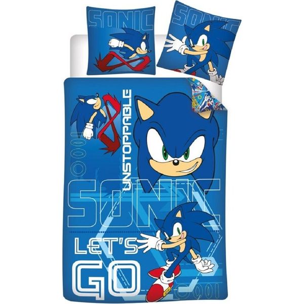Sonic Bettbezug Lets Go - Blau - 65 X 65 Cm Polybaumwolle-image