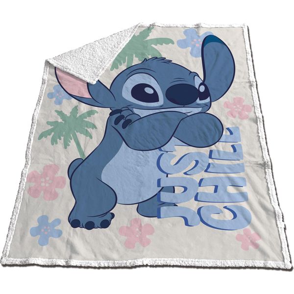 Lilo & Stitch Coperta In Pile 130X170 Cm Sherpa Accogliente Coperta Disney Per La Camera Dei Bambini-image