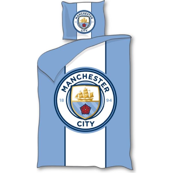 Copripiumino Manchester City In Poliestere 140X200 Cm E Federa 60X70 Cm-image