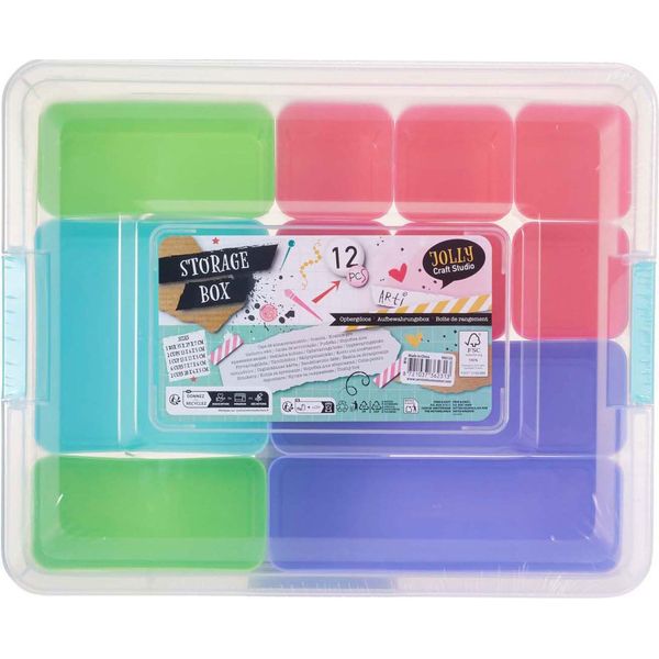Scatola Portagiochi Multicolore Con 12 Contenitori Per Bambini-image