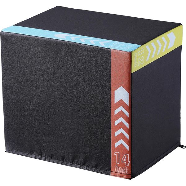 Succebuy Box Per Salti Pliometrici 3 In 1, Piattaforma Per Agilità Regolabile Da 16/14/12 Pollici, Box Step-Up Fitness Antiscivolo Per Palestra Domestica, Allenamento Della Forza, Nero-image