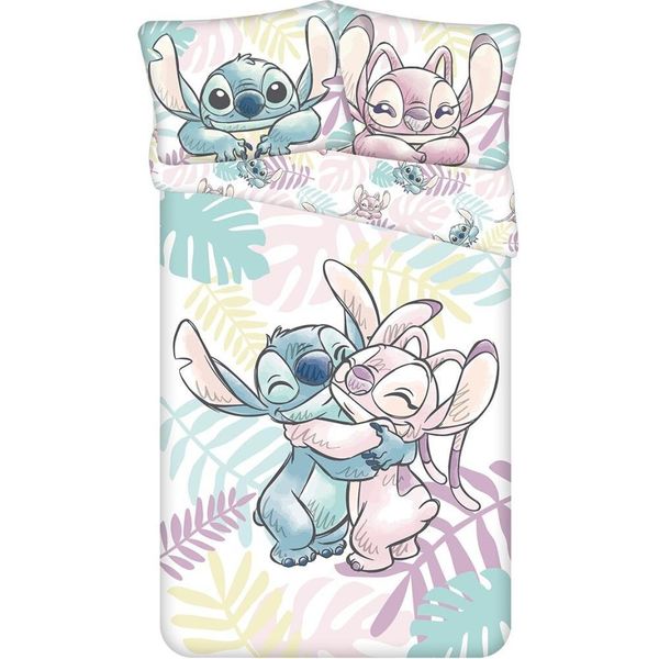 Lilo & Stitch Biancheria Da Letto In Cotone 140X200 Cm Copripiumino + Federa 50X70 Cm Con Zip-image