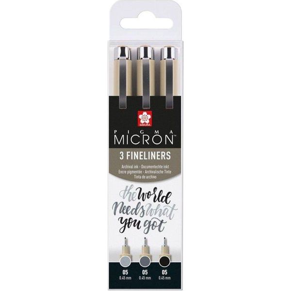 Sakura POXSDK3B Sakura Pigma Micron Fineliner-Set Farbsortiert 0,45 Mm, 3 St.-image