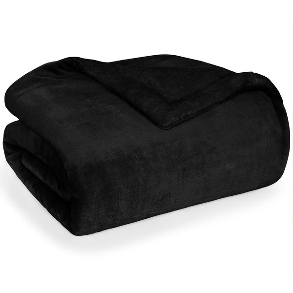 Blumtal Sherpa Coperta Accogliente 130X150 Cm - Soffice Coperta Da Vivere - Morbida Coperta Da Vivere E Accogliente, Nera-image