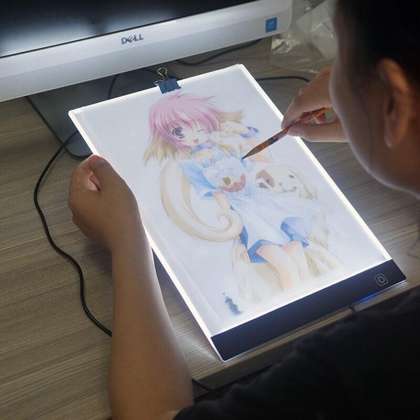 Led Light Pad A3 Luce Da Tavolo Piastra Luminosa Portatile Con Cavo Usb Per Disegno, Animazione, Pittura E Schizzi,-image