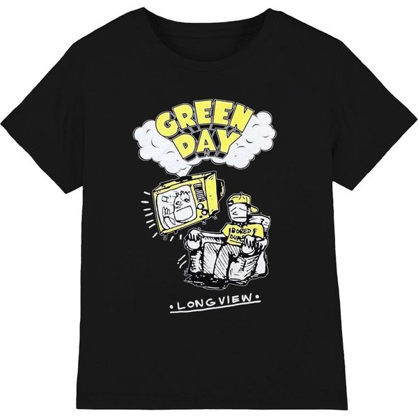 Green Day - Maglietta "Longview Doodle"" Per Uomo/Donna Unisex RO10496 (M) (Nero)"-image