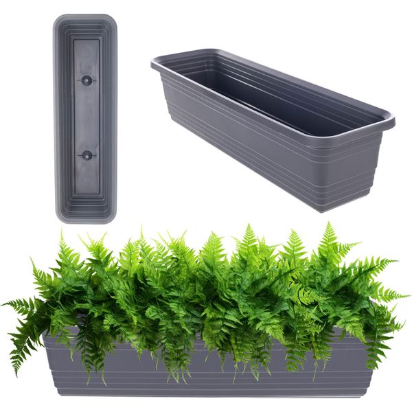 Kadax Fioriera Da Balcone Vaso Da Fiori 60Cm Antracite-image