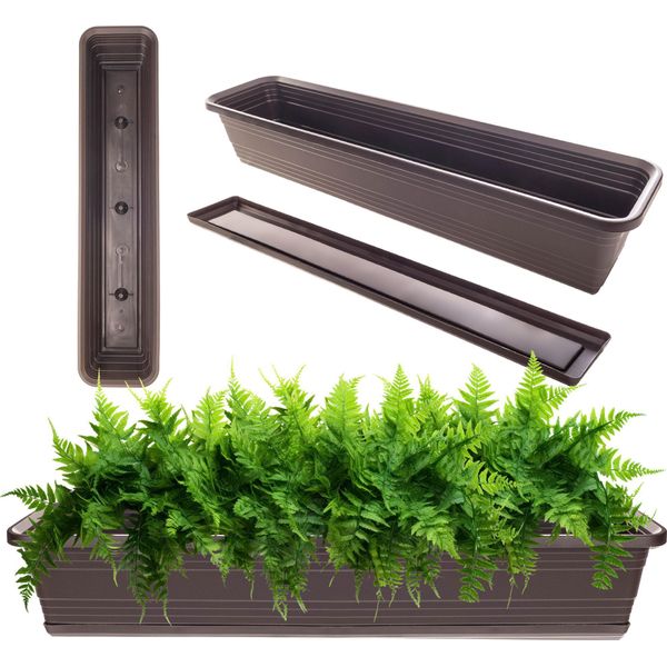 Kadax Vaso Per Fiori Da Balcone 80Cm + Supporto Moka-image