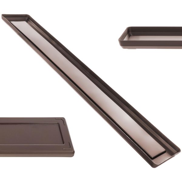 Kadax Portavaso 80 Cm Vassoio Rettangolare In Plastica Moka-image