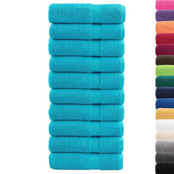 Vidaxl Asciugamani Da Doccia Premium Solund 10 Pz. Turchese 70X140 Cm 600 G/M²-image