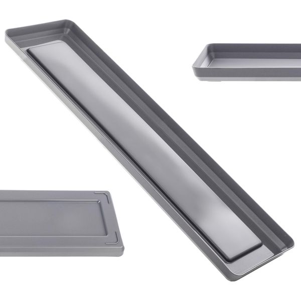 Portavaso Kadax 50 Cm, Vassoio Rettangolare, Antracite, Plastica-image