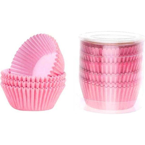 100 Teglie Per Muffin Stampi Per Cioccolato Carta Da Forno Teglia Da Forno Casa Accessori Da Forno, Colore: Rosa-image