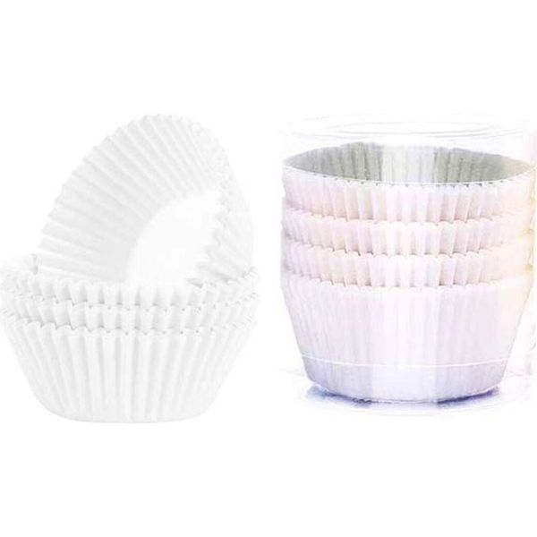 100 Pirottini Per Muffin Stampi Per Cioccolato Carta Da Forno Teglia Da Forno Accessori Per La Casa, Colore: Bianco-image